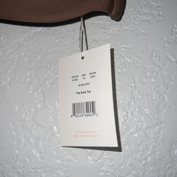 NWT Andie Espresso Brown The‎ Scala Bikini Top Size Medium - Picture 4 of 7